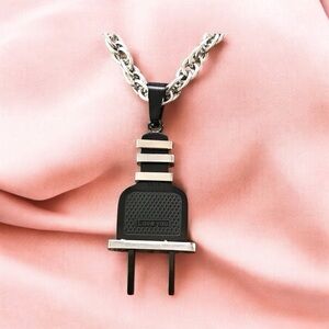 🆕 3D Plug Pendent Necklace LAST ONE Stainless Steel